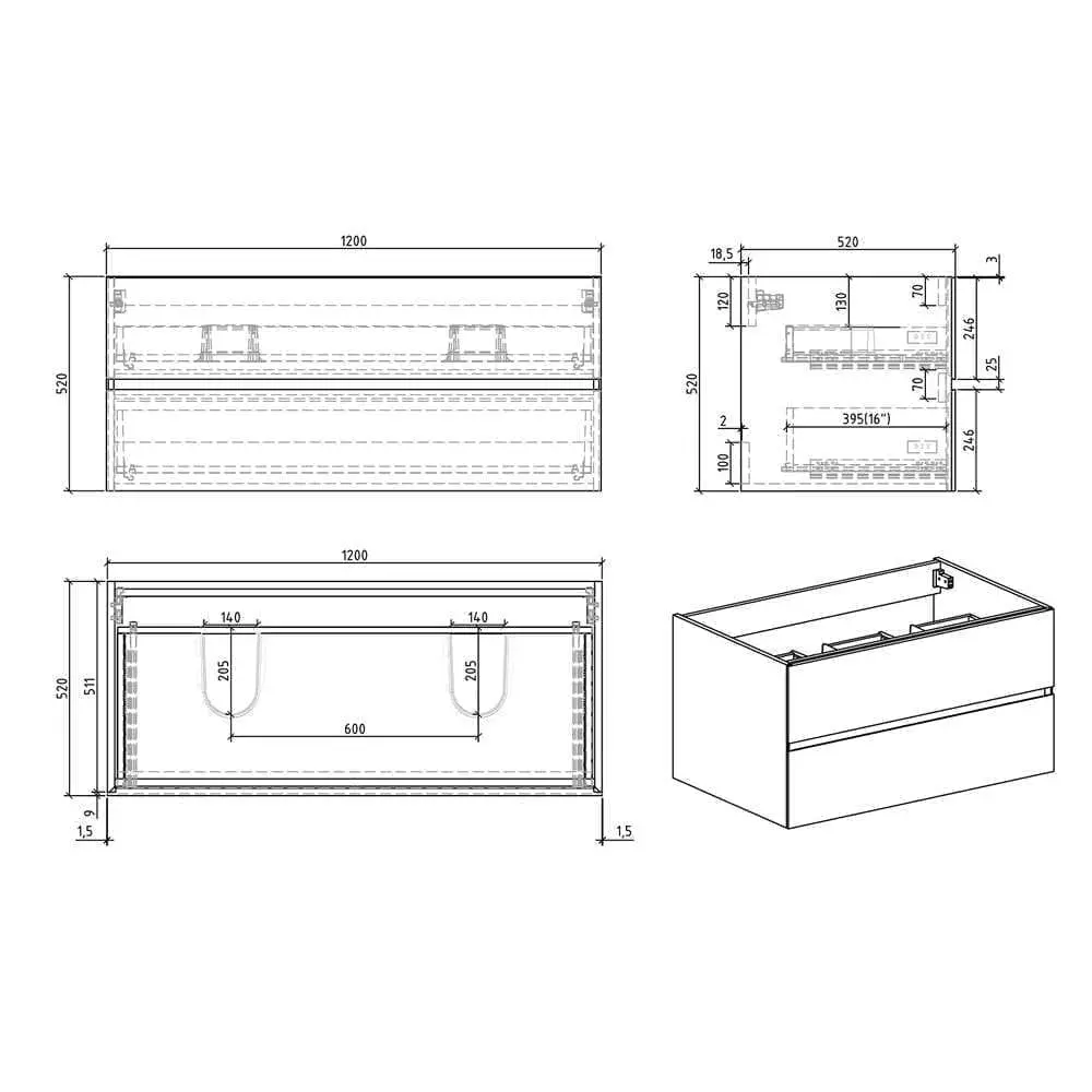 MOBILI DA BAGNO LOIRA 1200