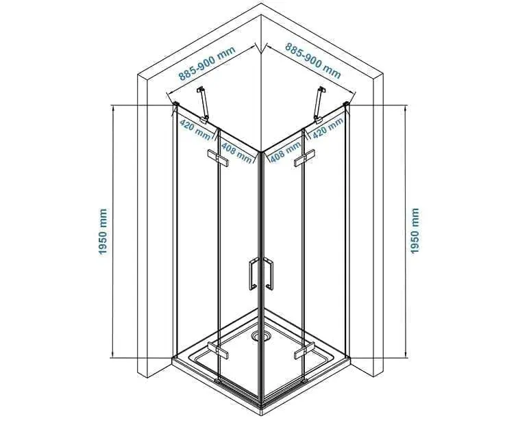Doccia 6311, 90 x 90 x h 190 cm