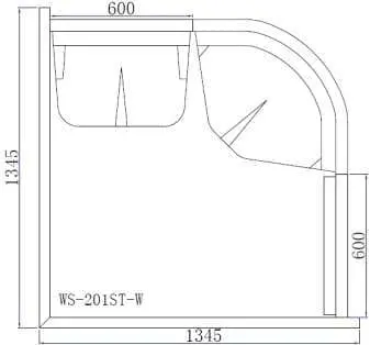 BAGNO TURCO 201ST-W: 1345 x 1345 x 2145 mm