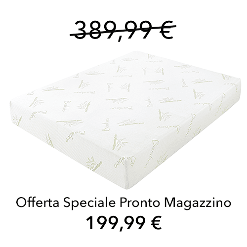 Materasso Hypnos Bamboo Matrimoniale 160 cm, Memory 5 cm, 9 zone portanza differenziata.