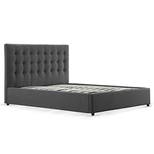 LETTO MARCEL: 160 x 205 cm – Velluto grigio chiaro