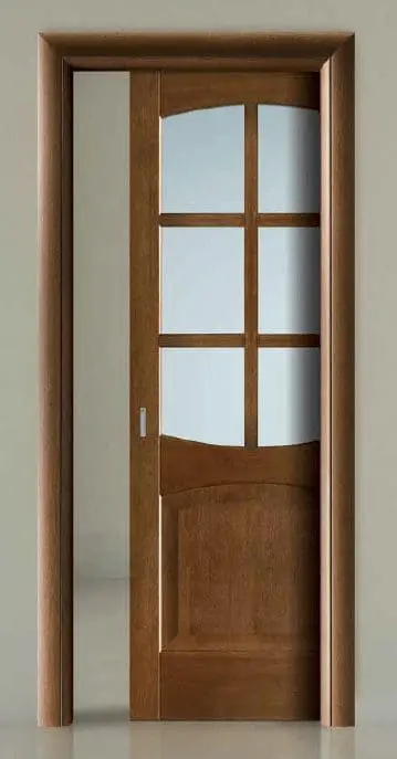 Porta Scorrevole Giove Legno Massello con Vetro