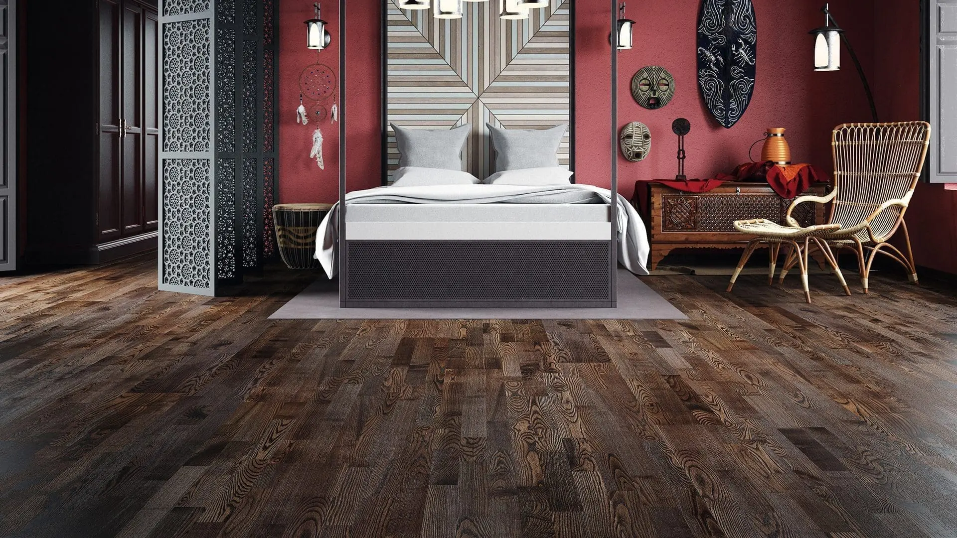 PARQUET PREFINITI – Rovere 3 Strip – Caffè – Verniciato Opaco – Spazzolato