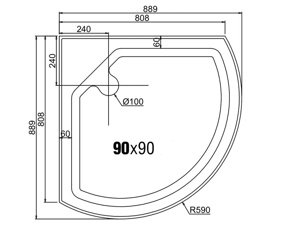 Cabina Doccia Kuadra – Bianca – 90 x 90 x h 225 cm