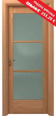 Porta Scorrevole Vega Legno Massello con Vetro