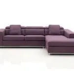 Divano componibile royal in tessuto viola con chaise longue