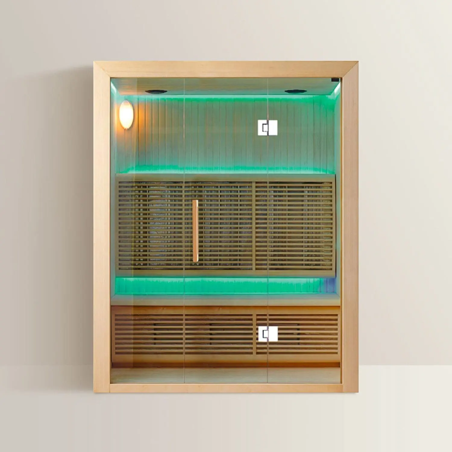 GENOVA – Sauna a Infrarossi con Design in Legno e Cristallo – 150x100x190 cm