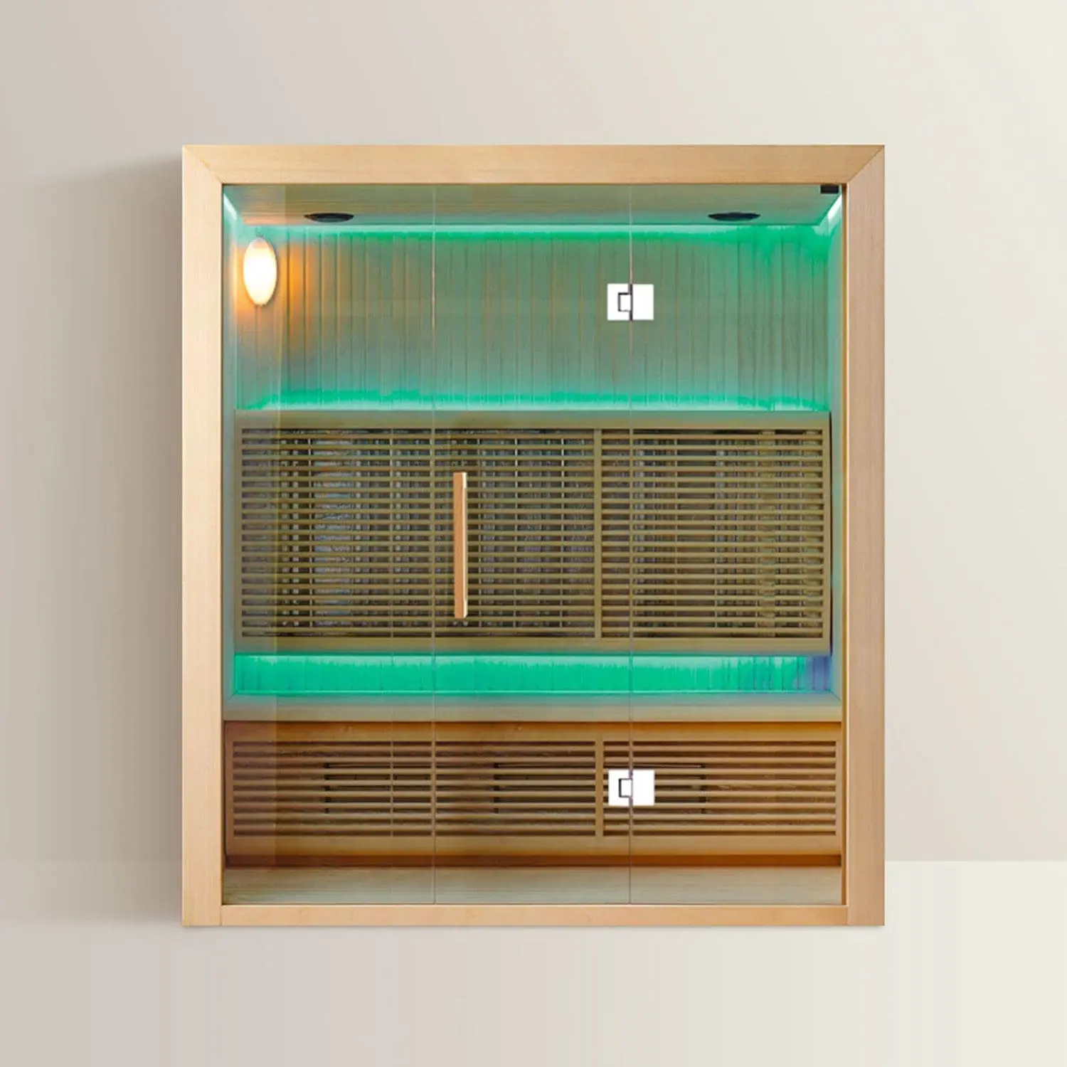 GENOVA – Sauna a Infrarossi con Design in Legno e Cristallo – 150x100x190 cm