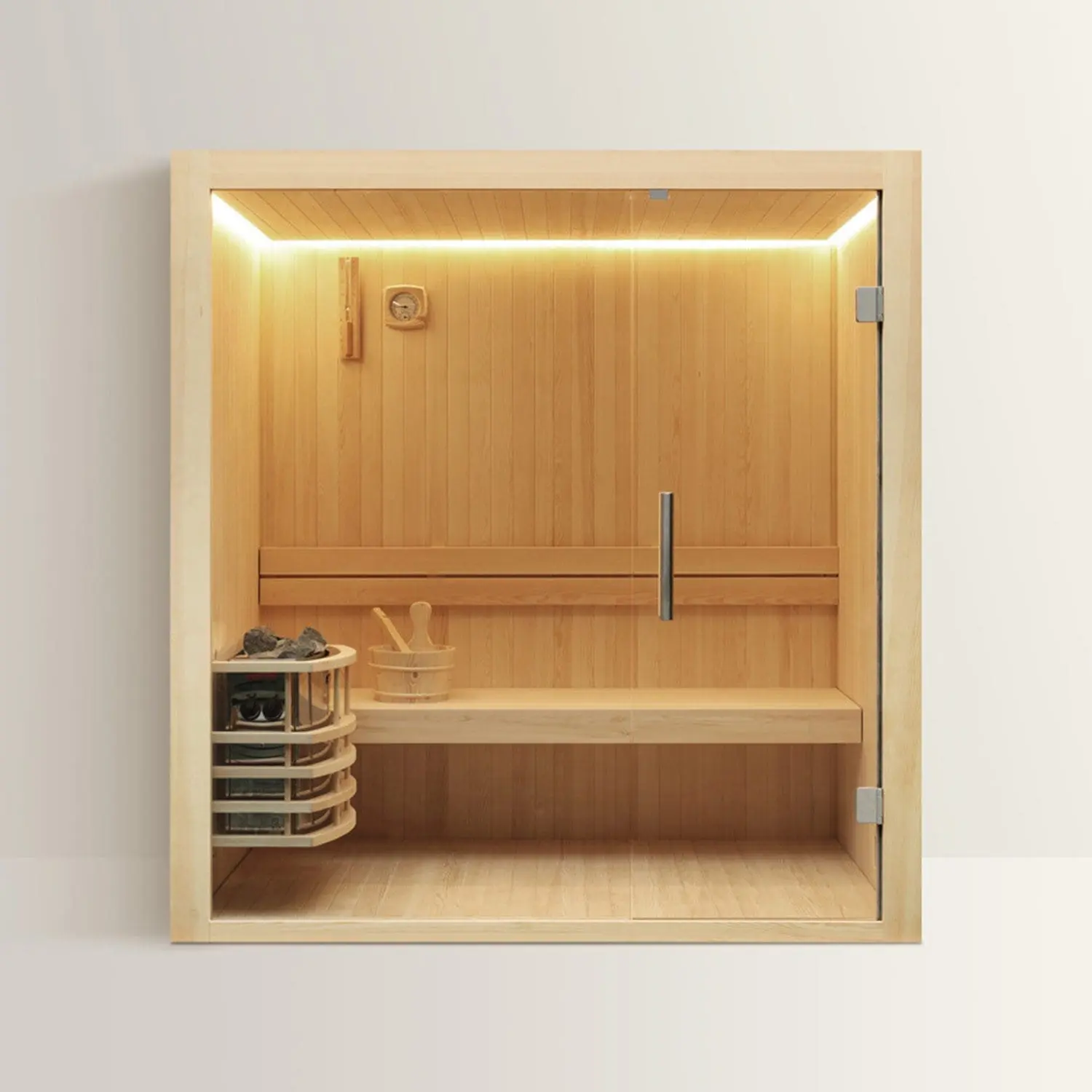 LEVANTO Sauna Finlandese – Benessere e Tecnologia Elegante – 120x120x190 cm
