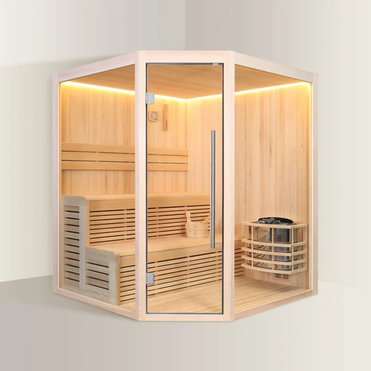 VIAREGGIO – Benessere e Design in una Sauna Angolare – 180x180x210 cm