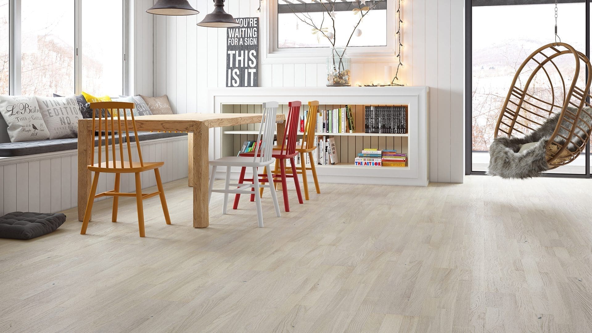PARQUET PREFINITI – Rovere 4 Strip – Verniciato Opaco Bianco