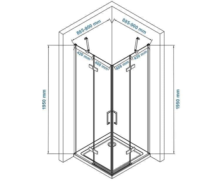Doccia 6311, 90 x 90 x h 190 cm