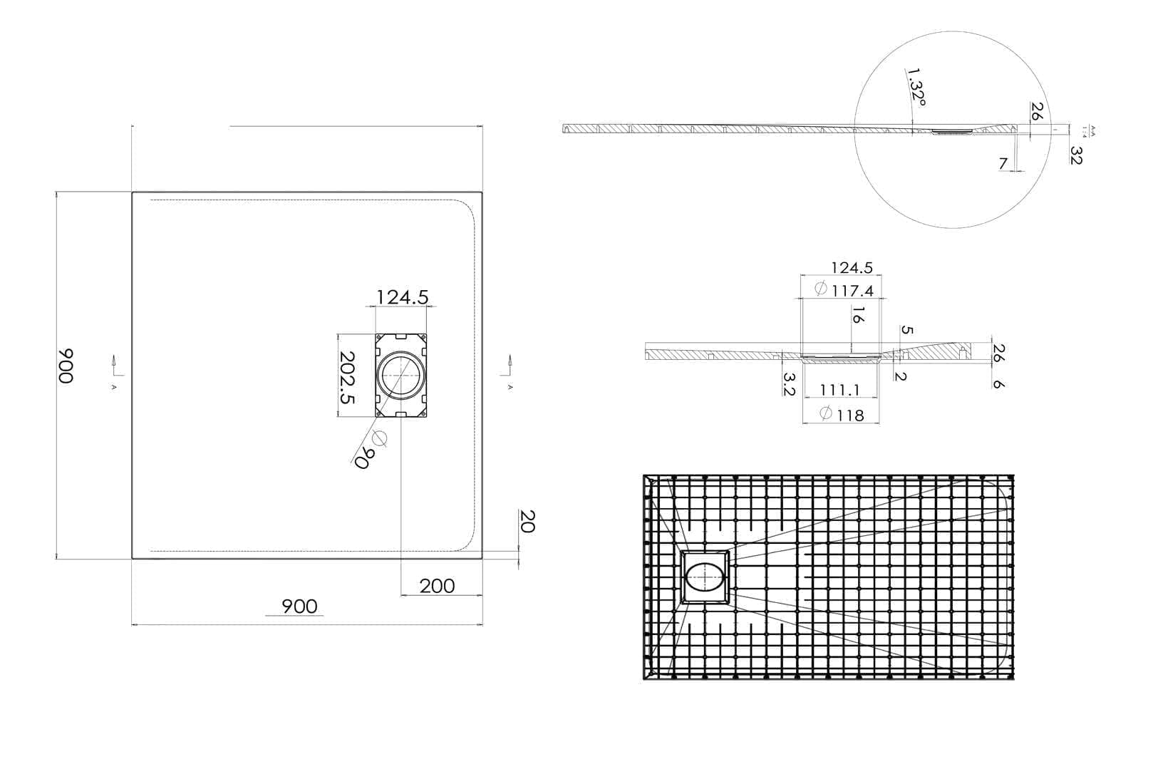 Doccia 6311, 90 x 90 x h 190 cm