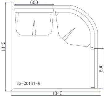 BAGNO TURCO 201ST-W: 1345 x 1345 x 2145 mm