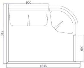 BAGNO TURCO 203ST: 1606 x 1306 x 2100 mm