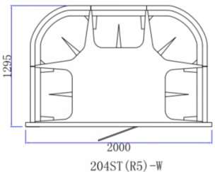 BAGNO TURCO 204ST(R5)-W: 2000 x 1295 x 2145 mm
