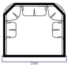 BAGNO TURCO 206ST(P5)-W: 2300 x 1295 x 2145 mm