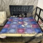 LETTO MARCEL: 160 x 205 cm – Velluto grigio chiaro