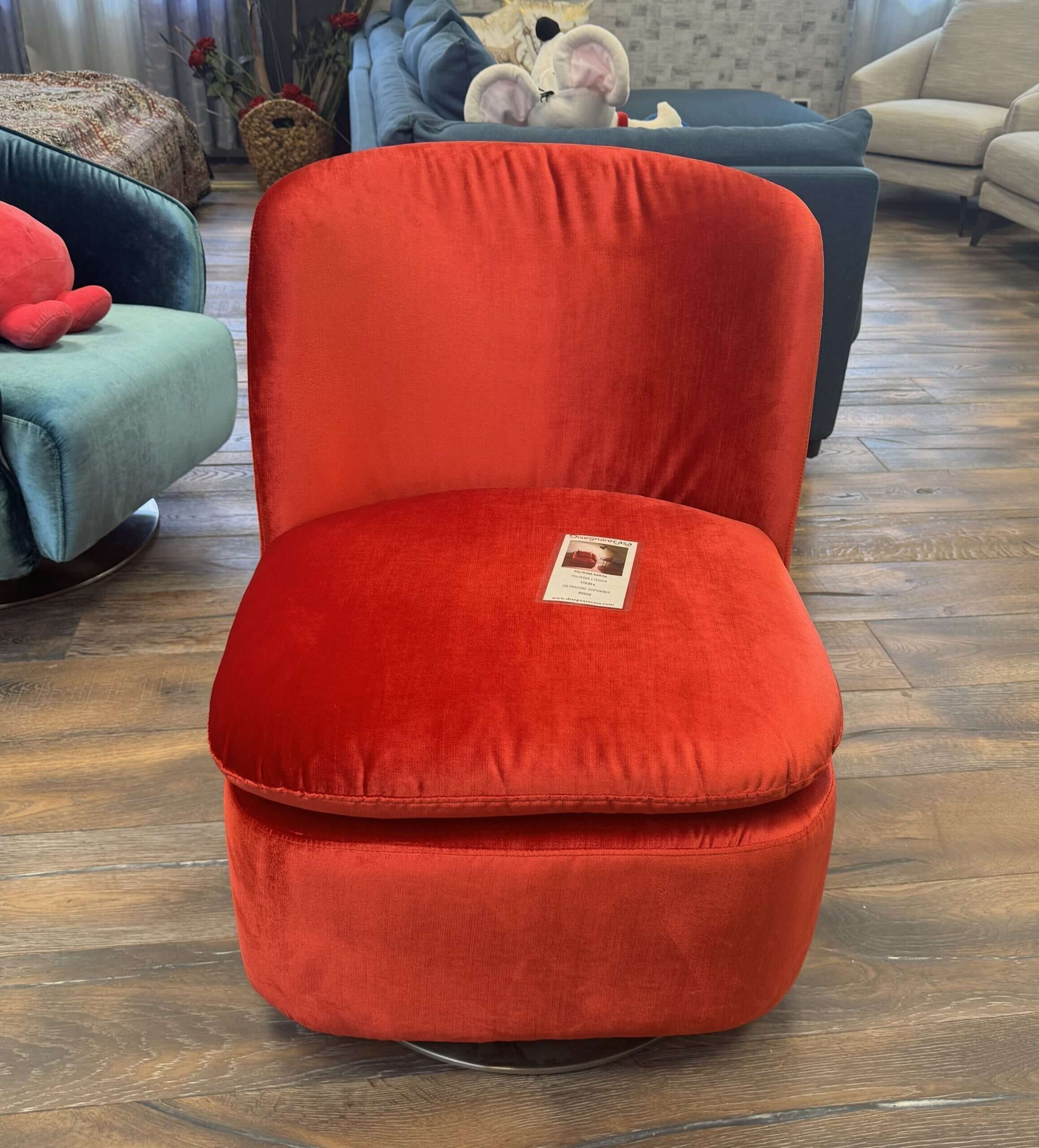 POLTRONA CLIO – VELLUTO ROSSO