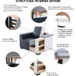 DIVANO LETTO VIRGILIO 3 SEDUTE – 208 x 98 x 89 cm