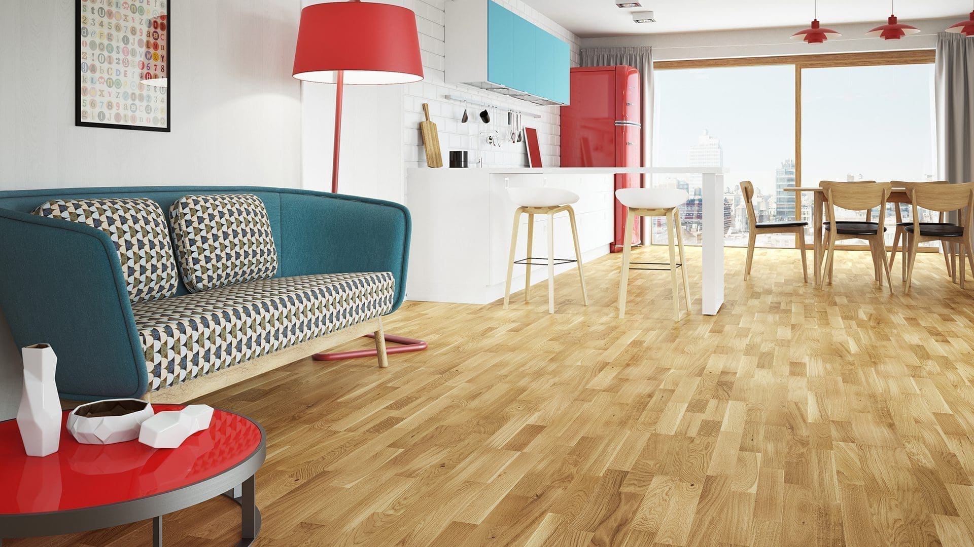 PARQUET PREFINITI – Rovere 4 Strip – Verniciato Satinato