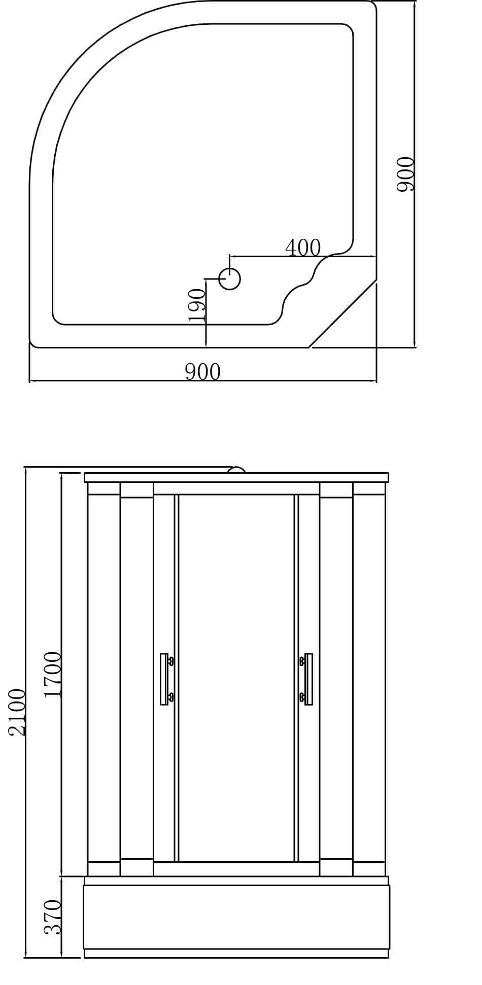 Doccia Eden con Vaporizzatore – 90 x 90 x h 210 cm / 80 x 80 x h 210cm