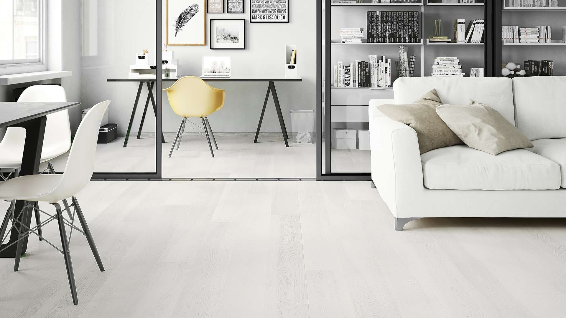 PARQUET PREFINITI – Frassino 1 Strip Plancia Intera – Bianco Candido Limone – Stock: 2,770mq – Offerta: € 62,33