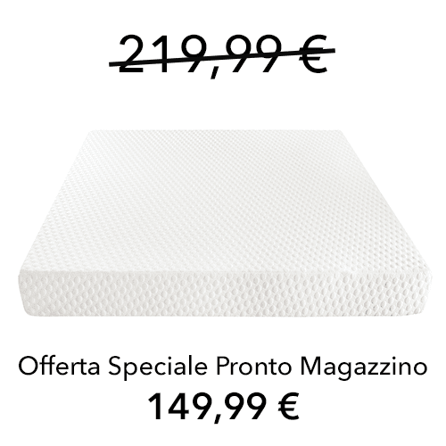 Materasso Emily Nanotech Breezy Ioni Argento, Singolo 80 cm, Memory 7,3 cm, 9 zone portanza differenziata.
