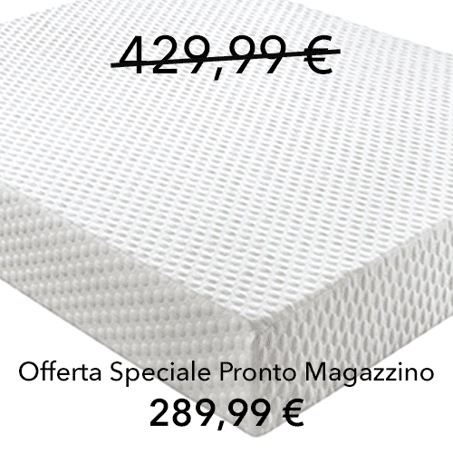 Materasso Emily Breezy 160 cm, Nanotecnologia Ioni Argento Fresco Estate, 7,3 cm Memory, 9 zone portanza differenziata.