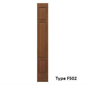 Pannello di rivestimento per blindo pantografato in legno a fibre parallele e pannelli in m.d.f. laccati, ideale per esterni