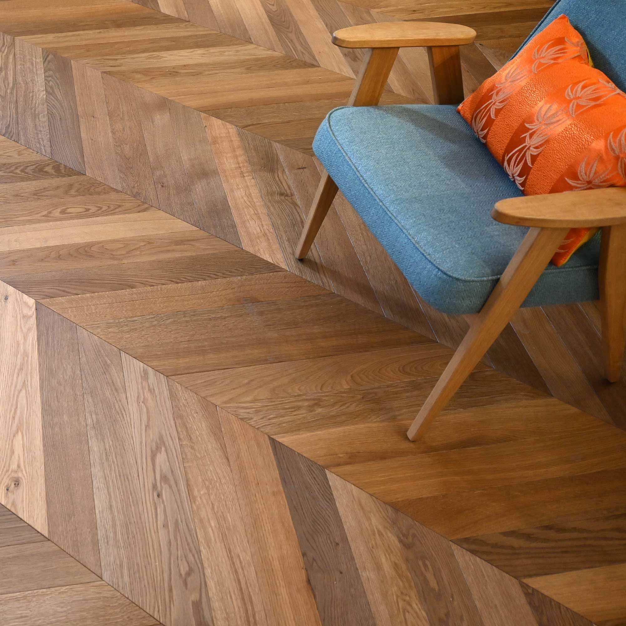 PARQUET SPINA FRANCESE – ROVERE 2 STRATI – TAGLIO 45°