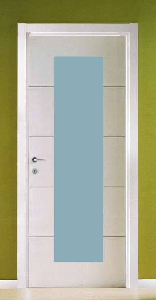 Porta Battente Laminato Nebulosa con Vetro e inserti in alluminio