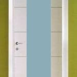 Porta Scorrevole Laminato Nebulosa con vetro e inserti in alluminio