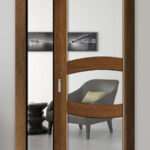 Porta Scorrevole Esterna Diamante Legno Massello con Vetro