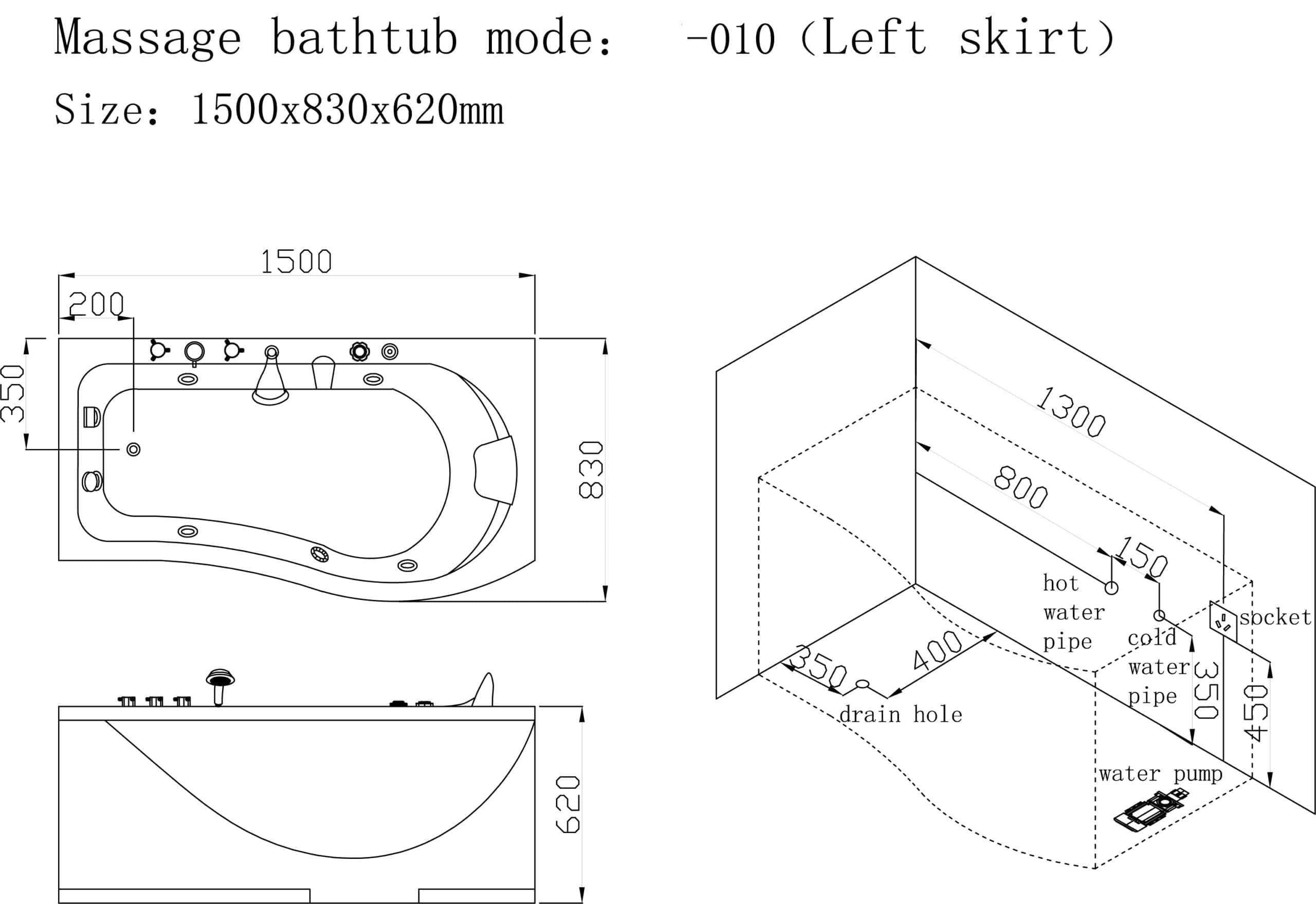 Vasca Idromassaggio Smart Varadero Sinistra