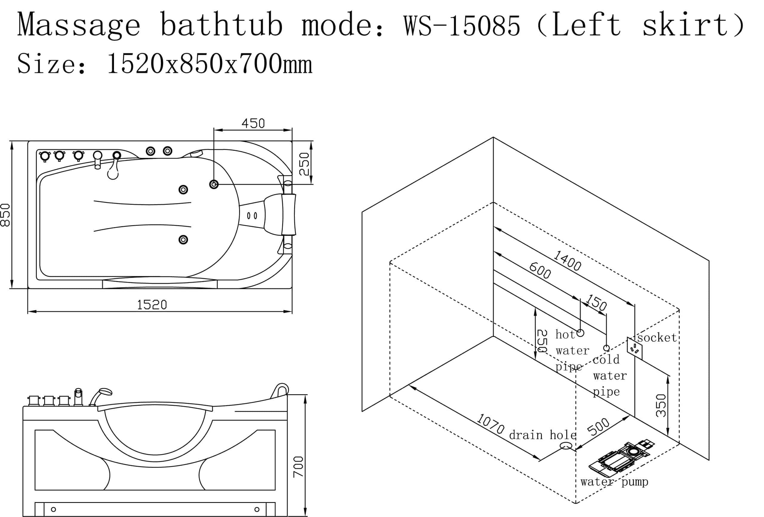 Vasca idromassaggio Afrodite-sinistra , vasca design