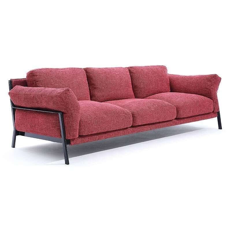 Divano moderno in tessuto con struttura in metallo