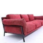 Divano moderno in tessuto con struttura in metallo