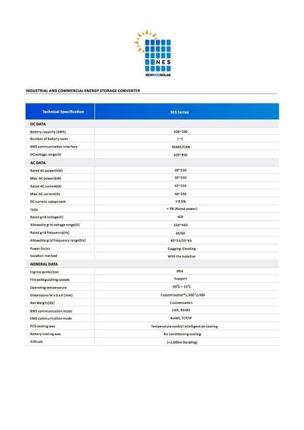 SES Series Energy Storage Converter