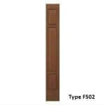 Pannello di rivestimento per blindo pantografato in legno a fibre parallele e pannelli in m.d.f. laccati, ideale per esterni