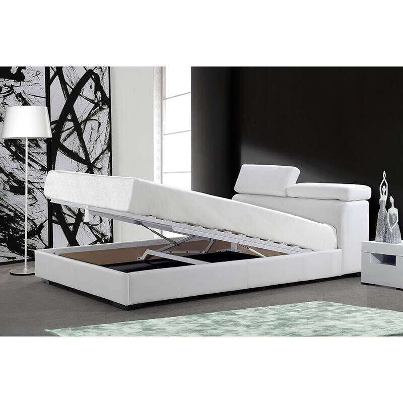 Letto funzione di archiviazione regolabile in pelle mobili camera da letto