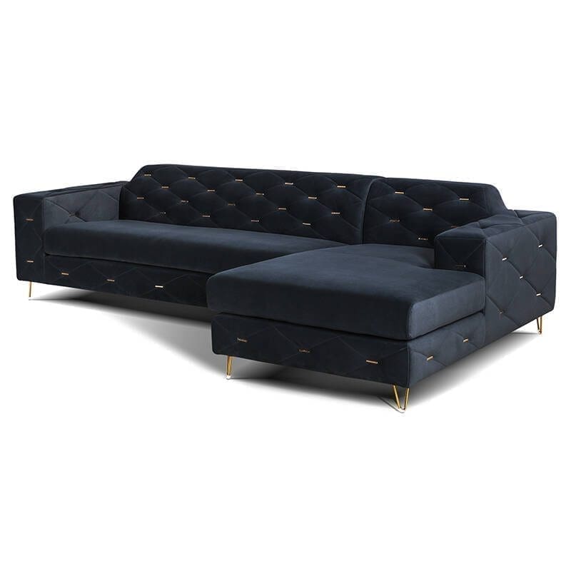 Sofà d’angolo del tessuto di progettazione di lusso della mobilia del salone di stile americano, Divano in tessuto design Chesterfield