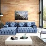 Divano componibile royal in tessuto viola con chaise longue