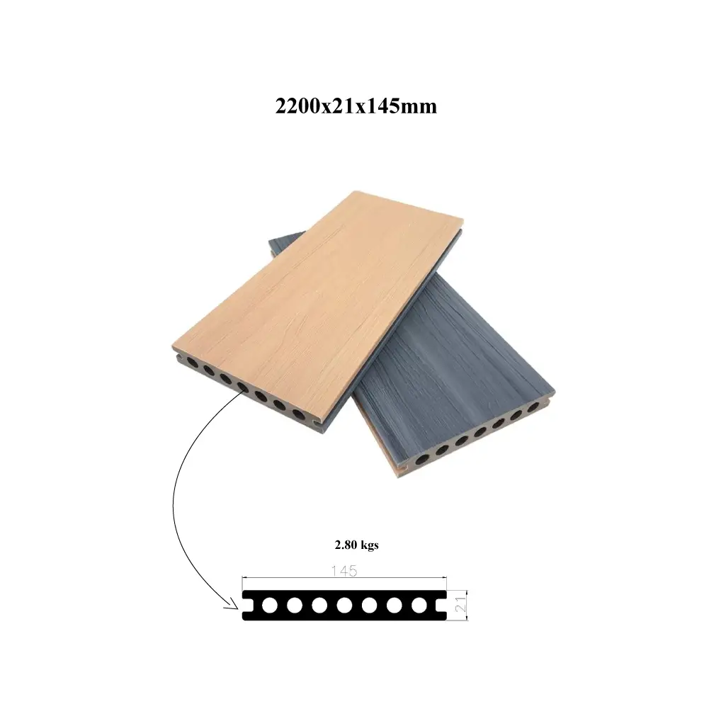 Pavimentazione per terrazze in WPC coestruso a colori misti, ecologica e anti-UV in legno plastico composito