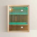 GENOVA – Sauna a Infrarossi con Design in Legno e Cristallo – 150x100x190 cm