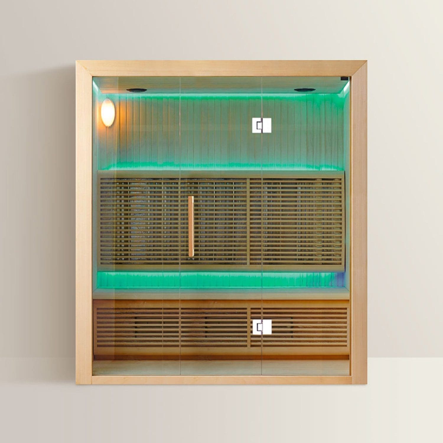 GENOVA – Sauna a Infrarossi con Design in Legno e Cristallo – 150x100x190 cm