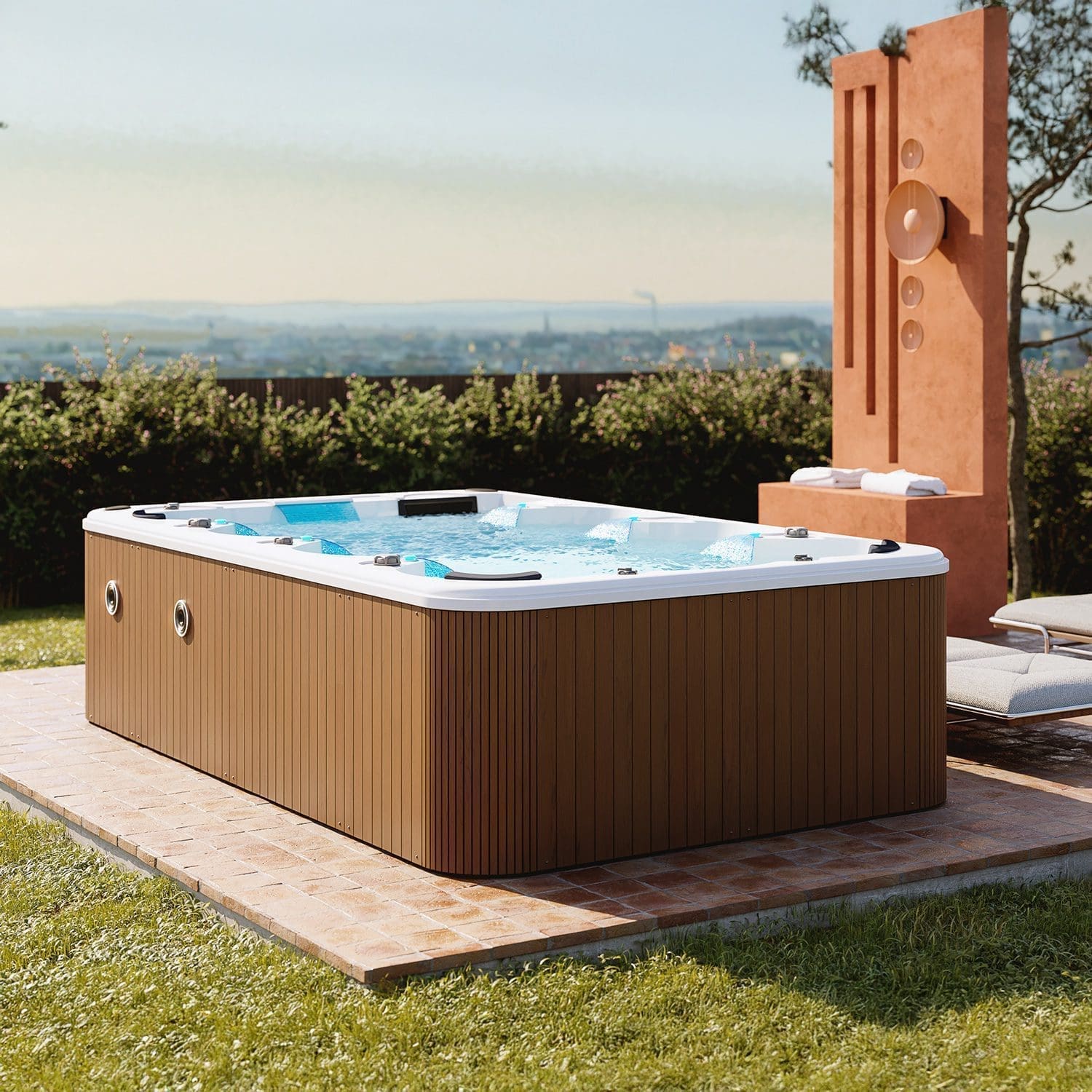 OTRANTO - Minipiscina Idromassaggio 8 Posti - Teak