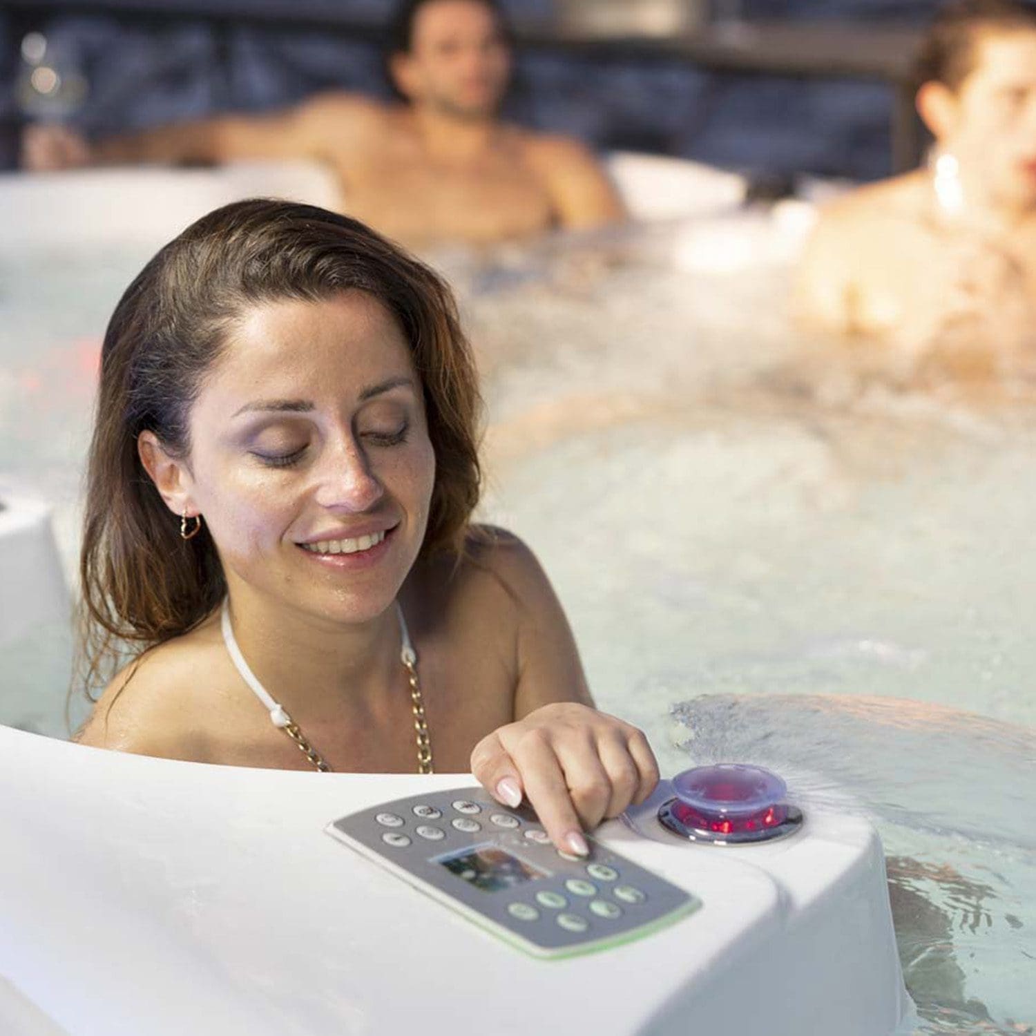 OTRANTO – Minipiscina Idromassaggio 8 Posti – Teak