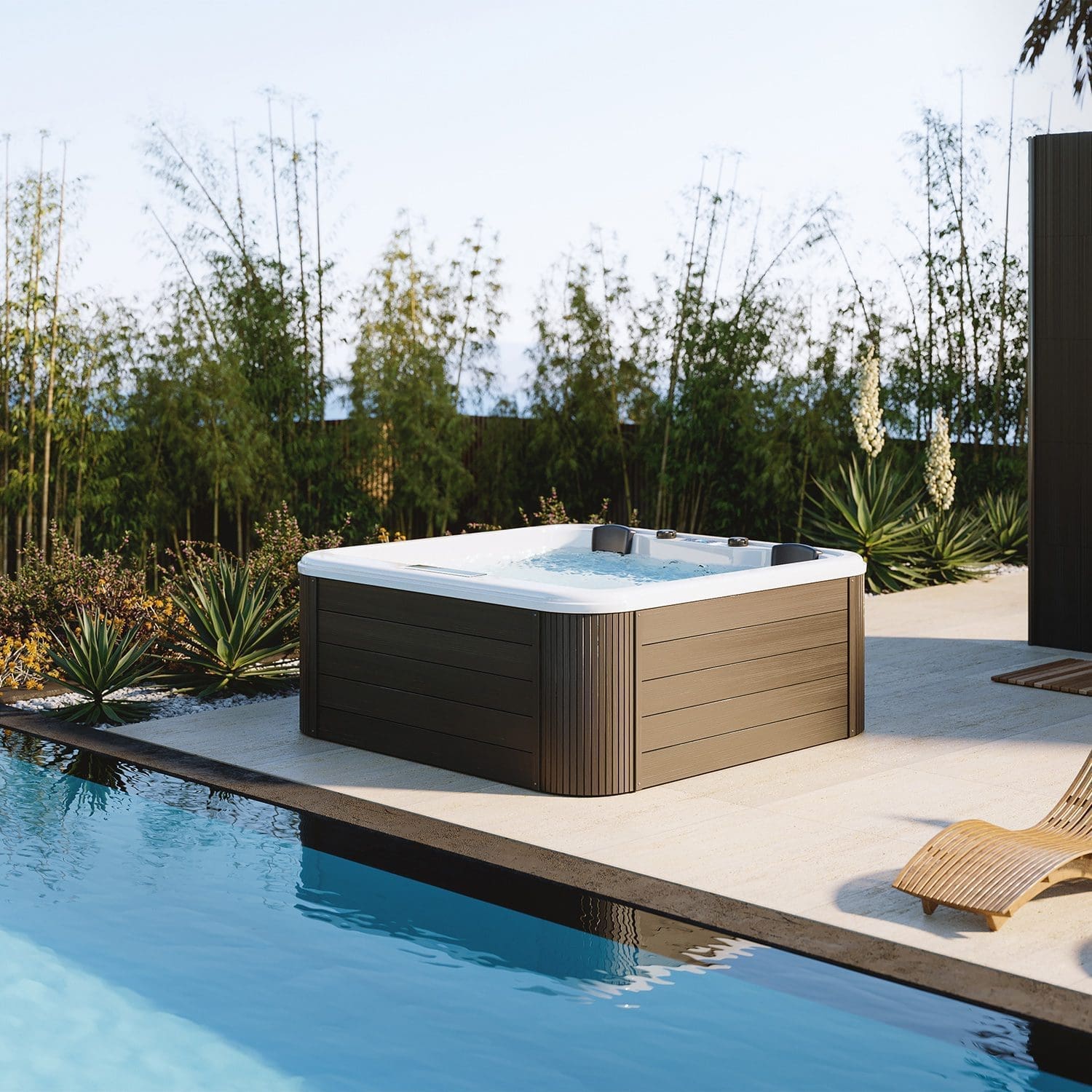 TAORMINA – Minipiscina Idromassaggio per Benessere e Relax – Teak