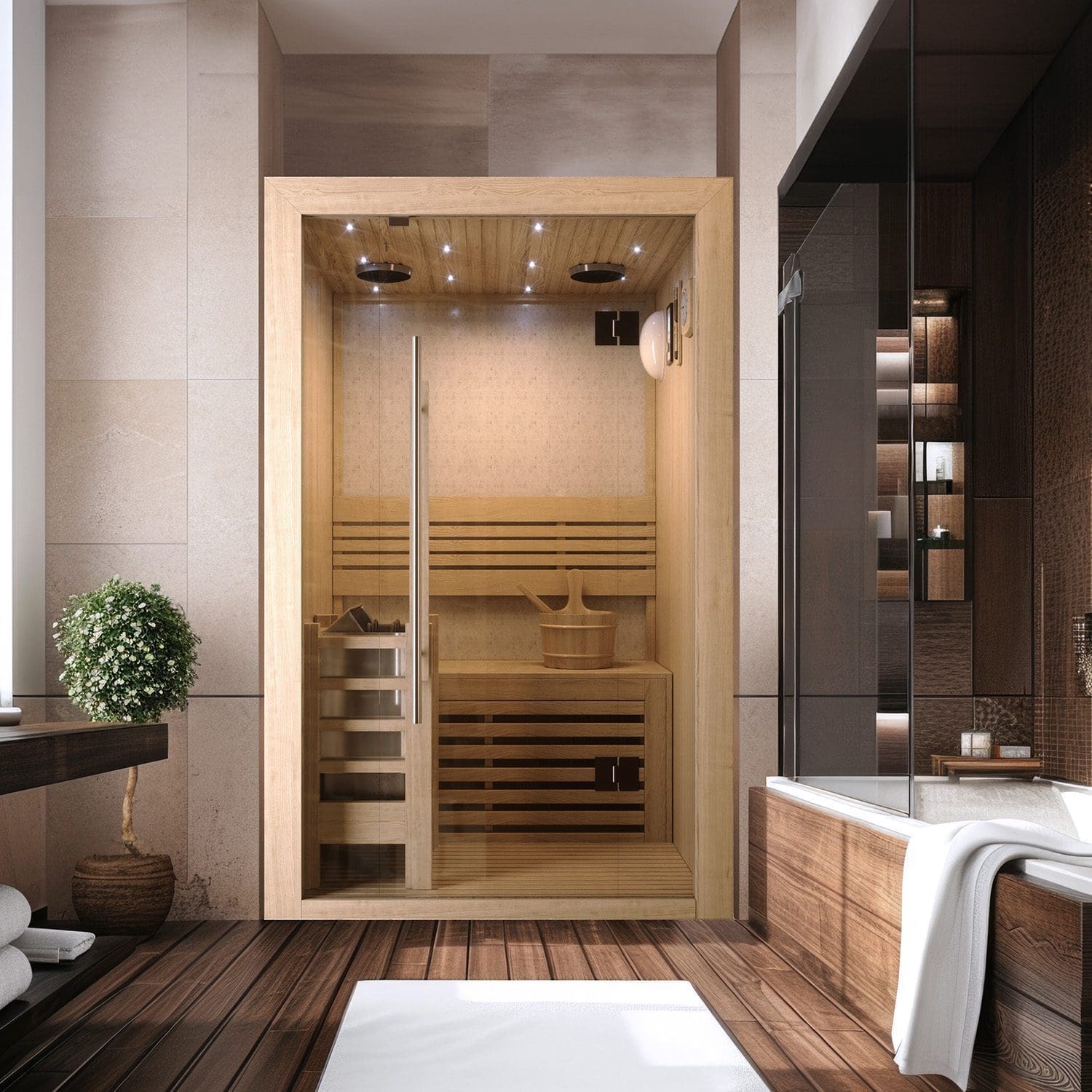 TROPEA Sauna Finlandese - Benessere e Design Elegante - 150×105×190 cm